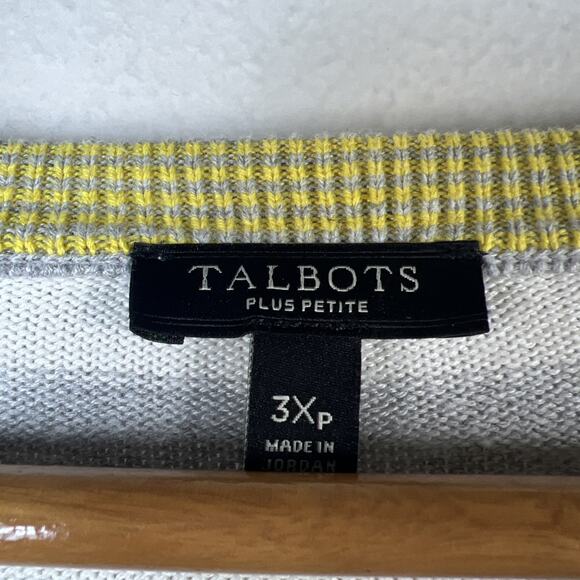 Talbots Women's 3X Petite XXXL p Pullover Sweater Yellow Gray 3/4 Sleeve Ombre - Picture 6 of 10
